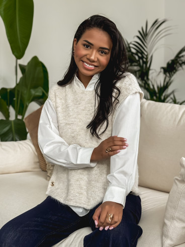 Pull sans manches Amalya - Beige Pull sans manches Amalya - Beige