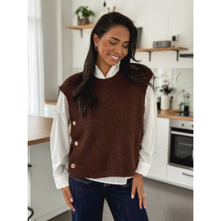 Pull sans manches Amalya - Chocolat