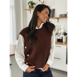 Pull sans manches Amalya - Chocolat
