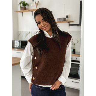 Pull sans manches Amalya - Chocolat