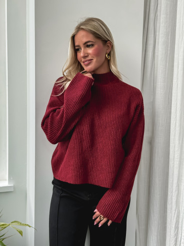 Pull côtelé Orio - Bordeaux Pull côtelé Orio - Bordeaux