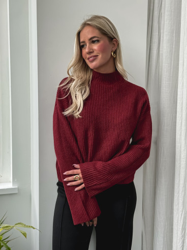 Pull côtelé Orio - Bordeaux Pull côtelé Orio - Bordeaux