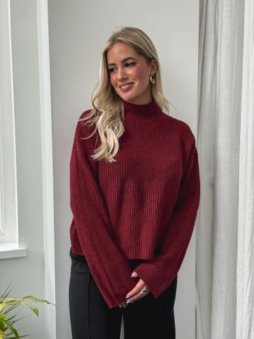 Pull côtelé Orio - Bordeaux Pull côtelé Orio - Bordeaux