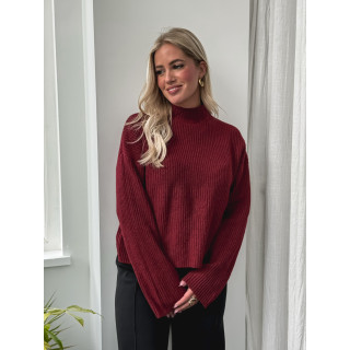 Pull côtelé Orio - Bordeaux