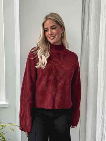 Pull côtelé Orio - Bordeaux Pull côtelé Orio - Bordeaux