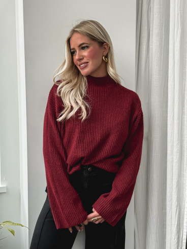 Pull côtelé Orio - Bordeaux Pull côtelé Orio - Bordeaux