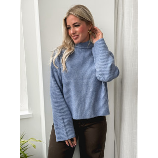 Pull côtelé Orio - Bleu