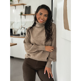 Pull col roulé Misha - Taupe