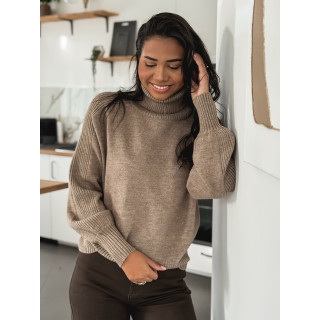 Pull col roulé Misha - Taupe