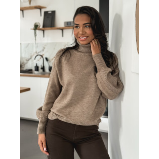 Pull col roulé Misha - Taupe