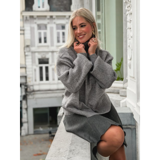 Pull col roulé Misha - Gris