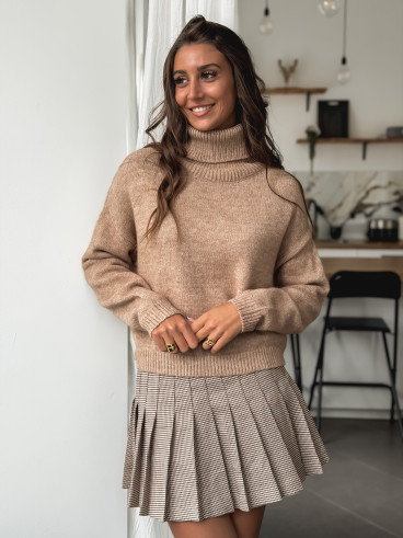 Pull col roulé Karu - Beige
