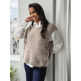 Pull sans manches Amalya - Taupe