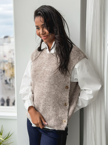 Pull sans manches Amalya - Taupe
