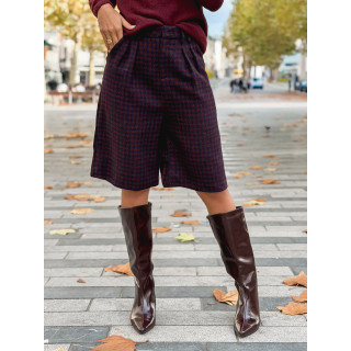Bermuda à carreaux Joline - Bordeaux
