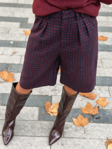 Bermuda à carreaux Joline - Bordeaux Bermuda à carreaux Joline - Bordeaux