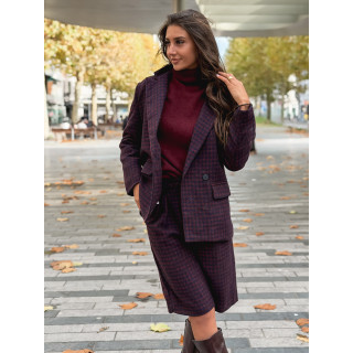 Bermuda à carreaux Joline - Bordeaux