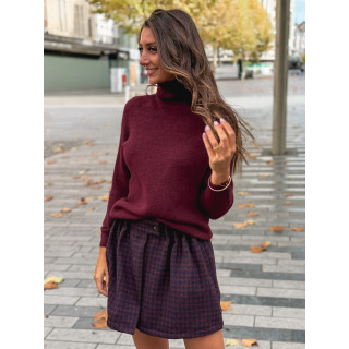 Jupe short à carreaux Joline - Bordeaux