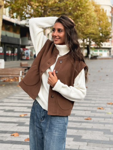 Gilet sans manches Runa - Chocolat