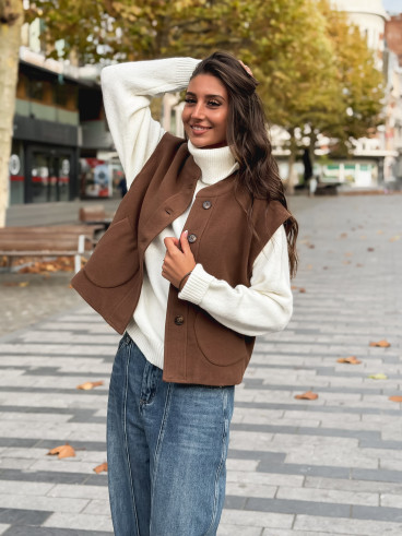 Gilet sans manches Runa - Chocolat
