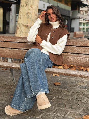 Gilet sans manches Runa - Chocolat Gilet sans manches Runa - Chocolat