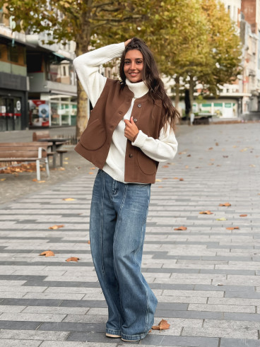 Gilet sans manches Runa - Chocolat Gilet sans manches Runa - Chocolat