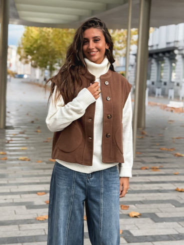 Gilet sans manches Runa - Chocolat Gilet sans manches Runa - Chocolat
