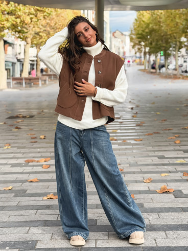 Gilet sans manches Runa - Chocolat Gilet sans manches Runa - Chocolat