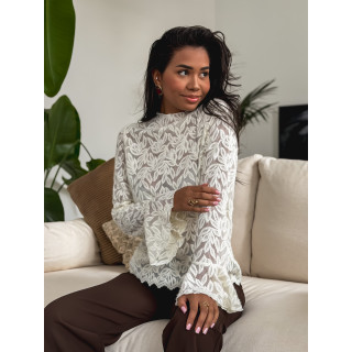 Blouse à motifs Doria - Ecru