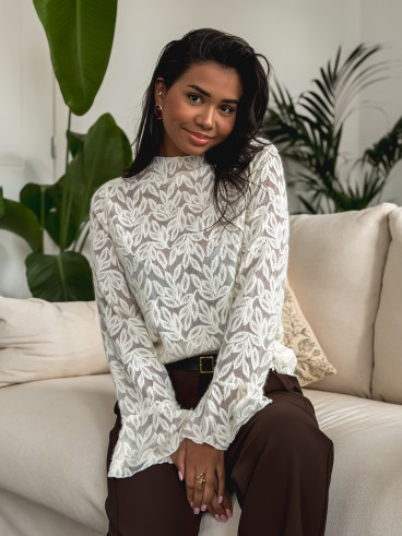 Blouse à motifs Doria - Ecru Blouse à motifs Doria - Ecru