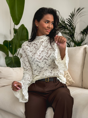 Blouse à motifs Doria - Ecru Blouse à motifs Doria - Ecru