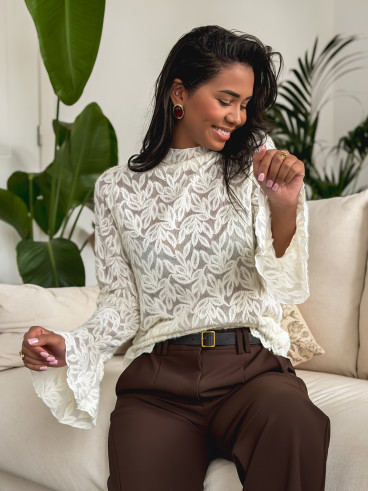 Blouse à motifs Doria - Ecru Blouse à motifs Doria - Ecru