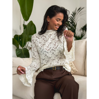 Blouse à motifs Doria - Ecru