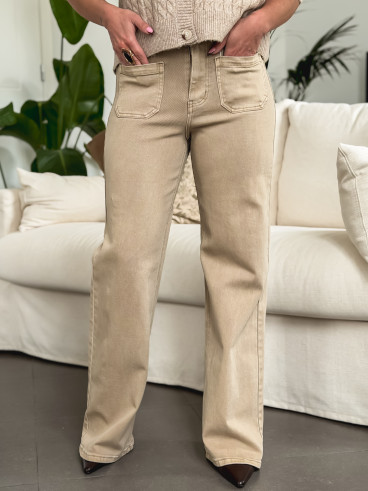 Jeans Anna - Taupe Jeans Anna - Taupe
