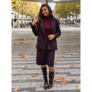 Blazer à carreaux Joline - Bordeaux