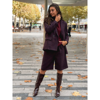 Blazer à carreaux Joline - Bordeaux