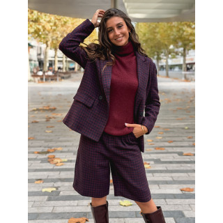 Blazer à carreaux Joline - Bordeaux