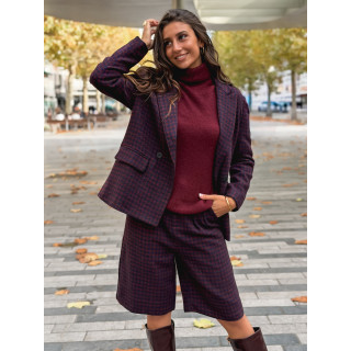 Blazer à carreaux Joline - Bordeaux