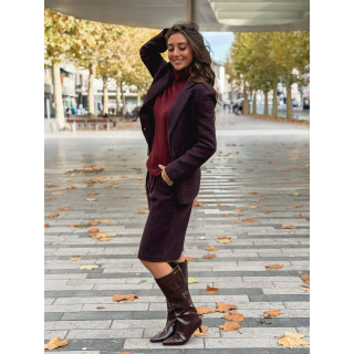 Blazer à carreaux Joline - Bordeaux