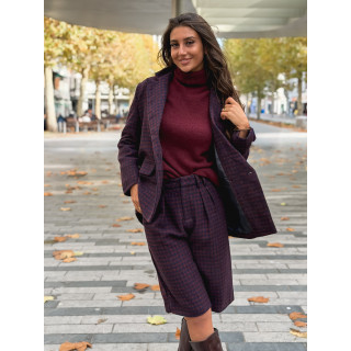 Blazer à carreaux Joline - Bordeaux
