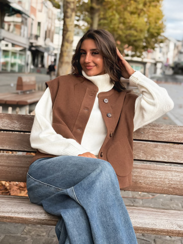 Gilet sans manches Runa - Chocolat Gilet sans manches Runa - Chocolat