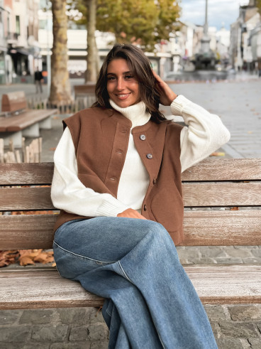 Gilet sans manches Runa - Chocolat Gilet sans manches Runa - Chocolat