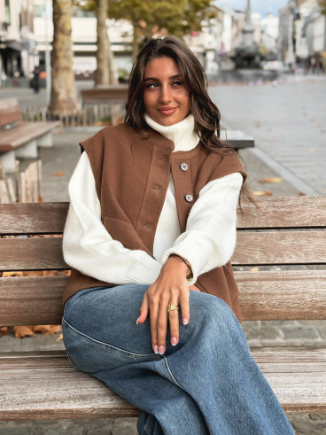 Gilet sans manches Runa - Chocolat Gilet sans manches Runa - Chocolat