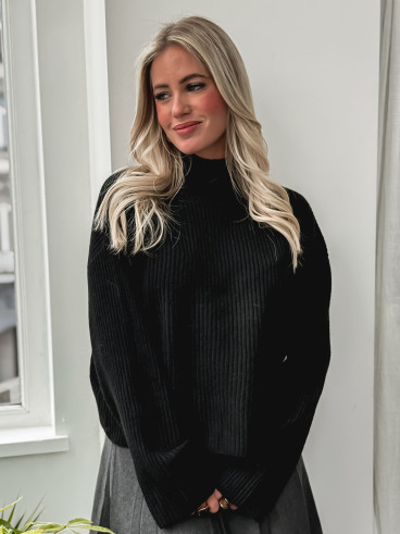 Pull côtelé Orio - Noir