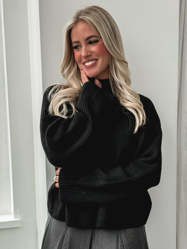 Pull côtelé Orio - Noir Pull côtelé Orio - Noir