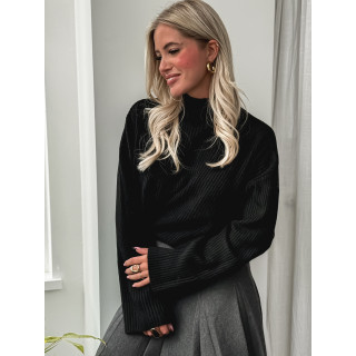 Pull côtelé Orio - Noir