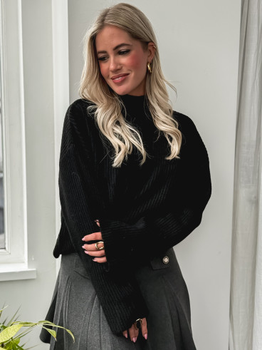 Pull côtelé Orio - Noir Pull côtelé Orio - Noir