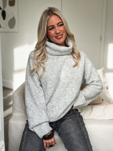 Pull col roulé Naya - Gris Pull col roulé Naya - Gris