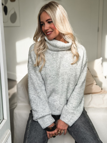 Pull col roulé Naya - Gris Pull col roulé Naya - Gris