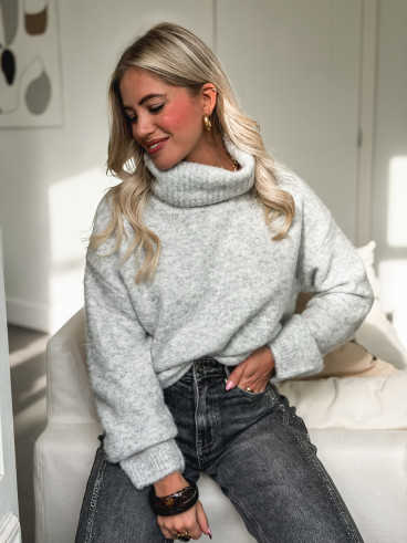 Pull col roulé Naya - Gris Pull col roulé Naya - Gris